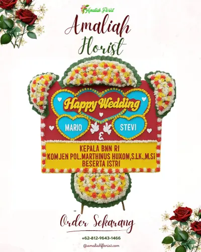 Karangan Papan Bunga Pernikahan di Paku Alam